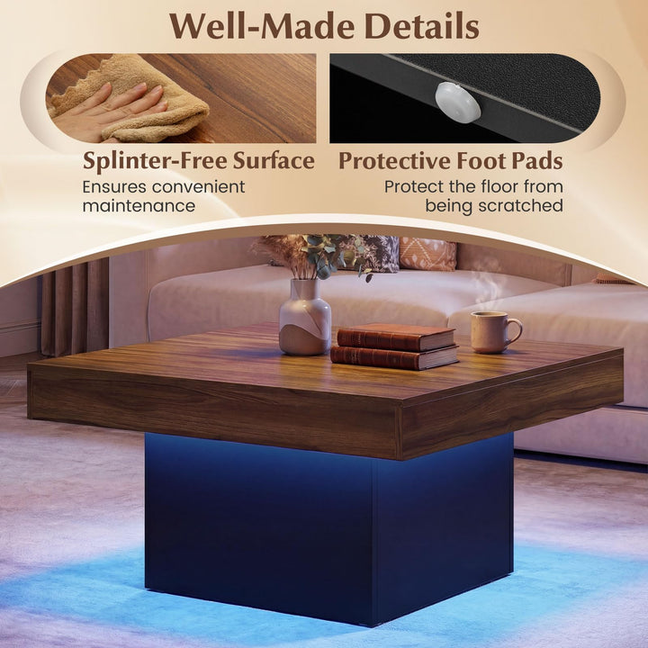 Giantex LED Coffee Table with Remote for Living Room