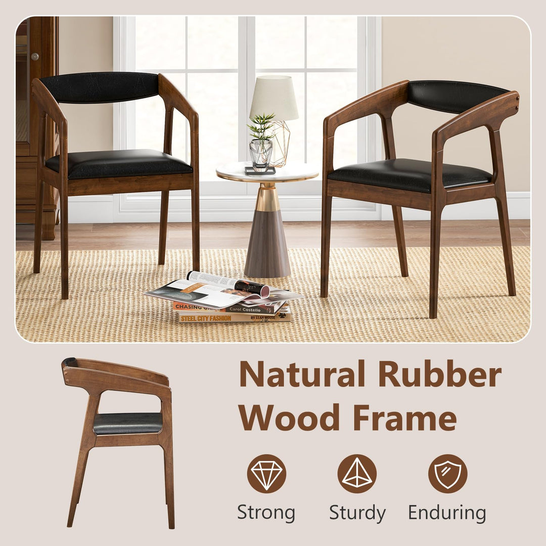 Giantex Modern Accent Chair - PU Leather Upholstered Armchairs w/Cozy Backrest &amp; Padded Seat Cushion