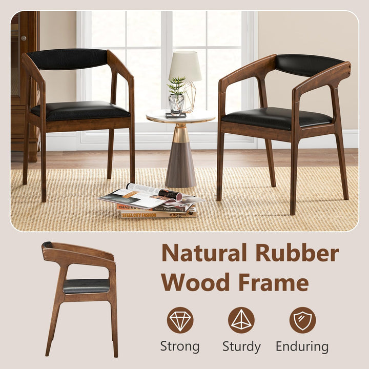Giantex Modern Accent Chair - PU Leather Upholstered Armchairs w/Cozy Backrest &amp; Padded Seat Cushion
