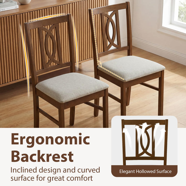 Giantex Dining Chairs Rubber Wood Dining Room Chairs (2/4)