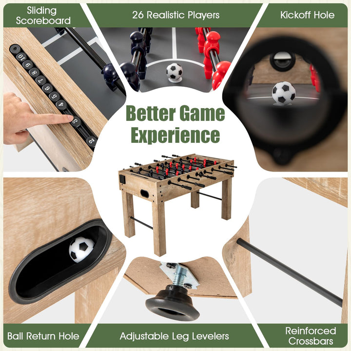 Giantex 54" Foosball Table Adult Size, Full Size Arcade Soccer Table Game w/2 Balls &amp; 2 Cup Holders