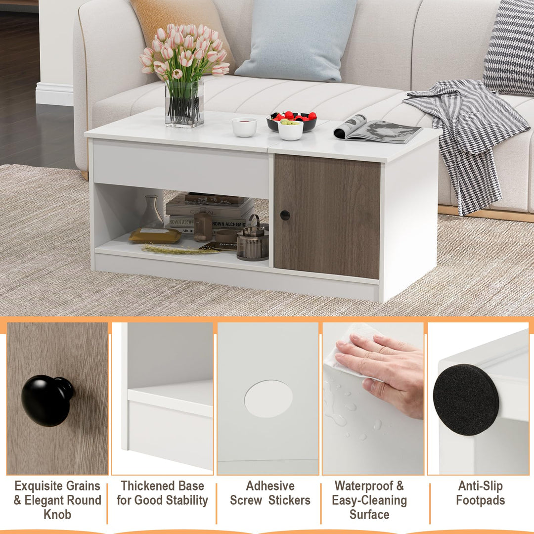 Giantex Lift-Top Coffee Table, Modern Center Table w/Lift Tabletop, Open &amp; Hideaway Compartments