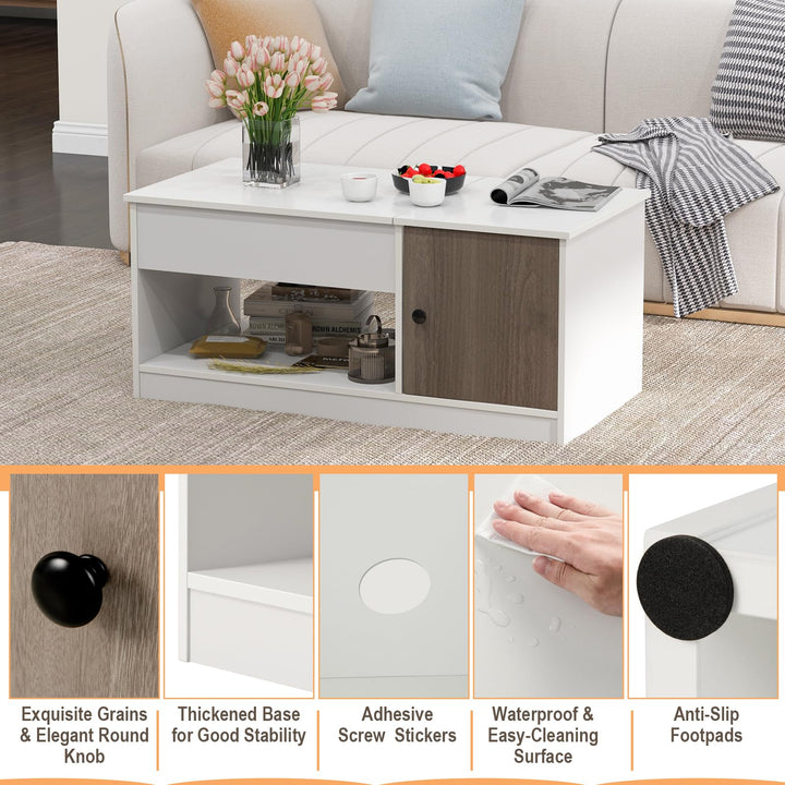 Giantex Lift-Top Coffee Table, Modern Center Table w/Lift Tabletop, Open &amp; Hideaway Compartments
