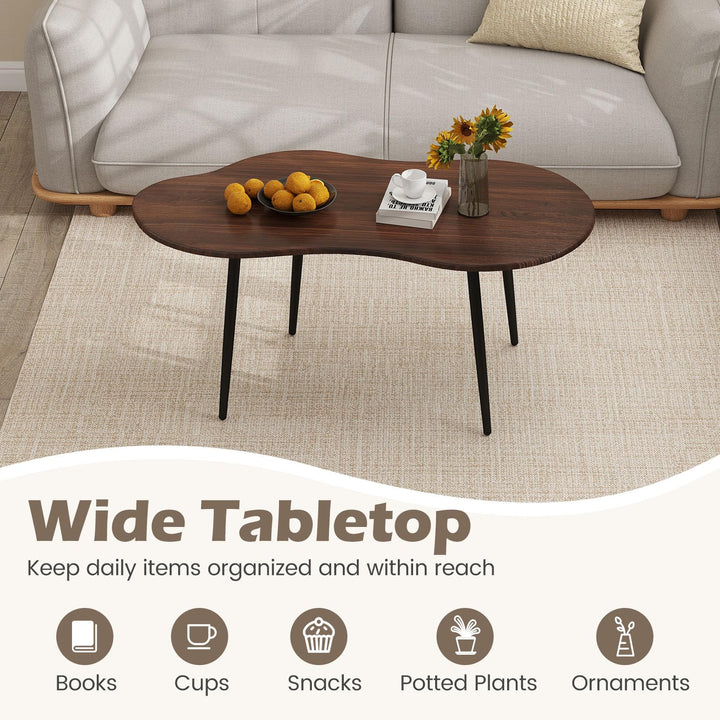Giantex Cloud Coffee Table | 39.5" Small Center Table with Metal Frame