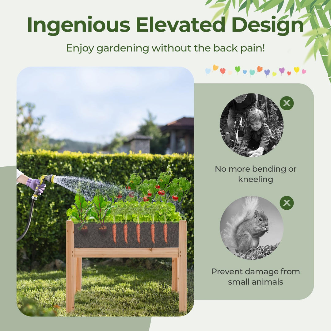 Giantex 30”x18”x24” Raised Garden Bed Elevated Wood Planter Box with Legs