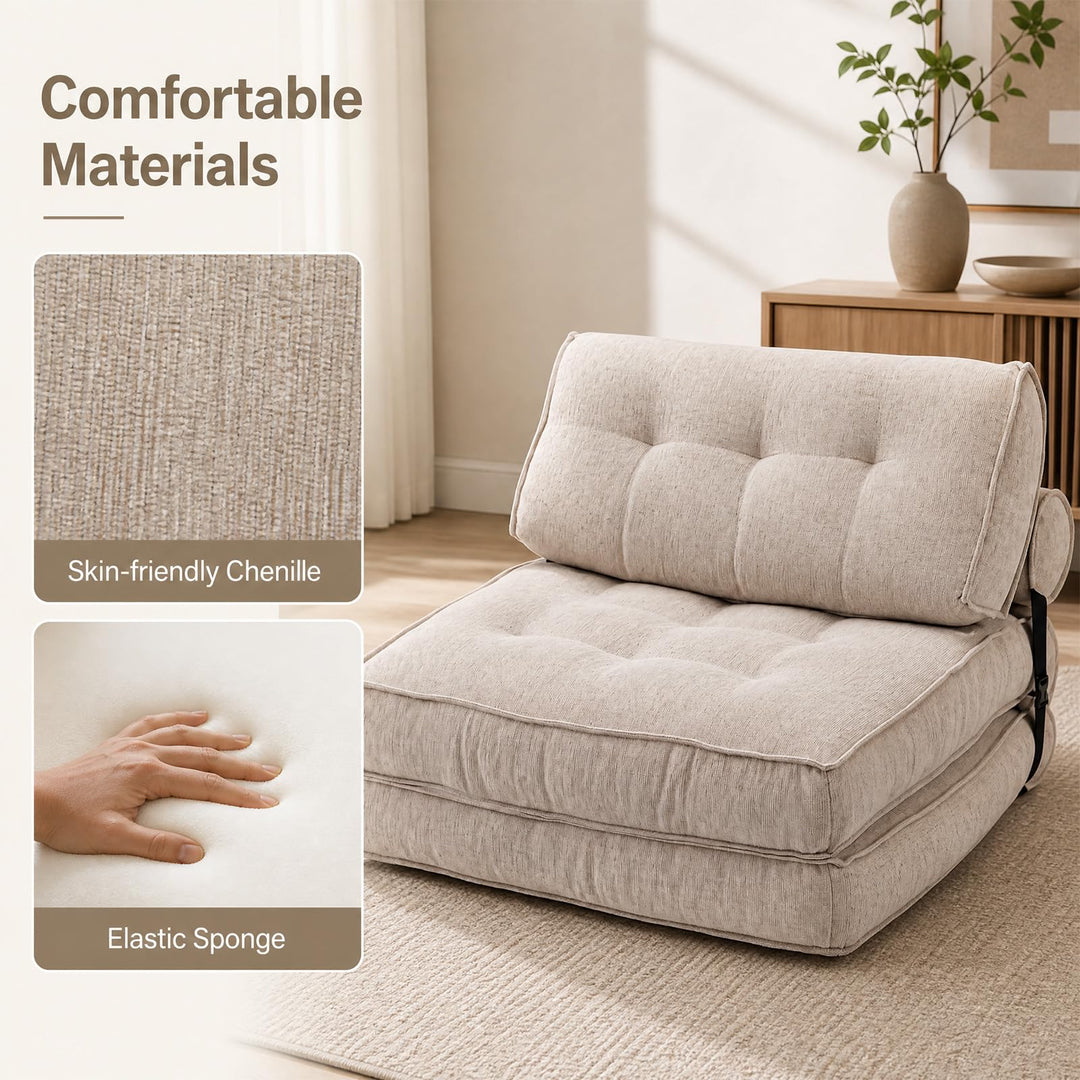 Giantex 3-in-1 Folding Sofa Bed with Bolster &amp; Pillow