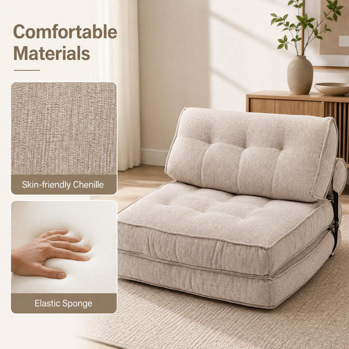 Giantex 3-in-1 Folding Sofa Bed with Bolster &amp; Pillow