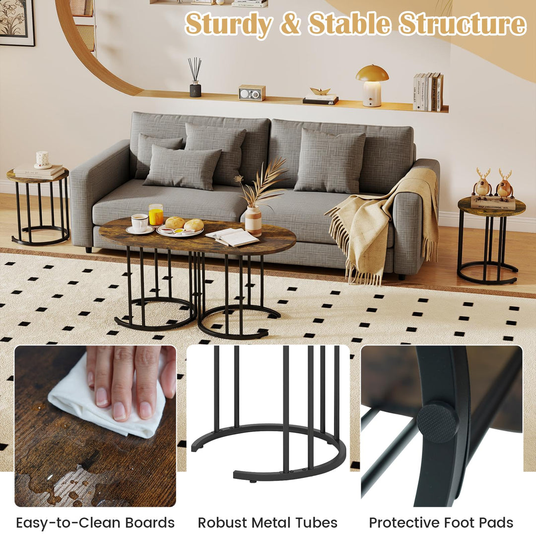 Giantex Nesting Coffee Table Set of 3