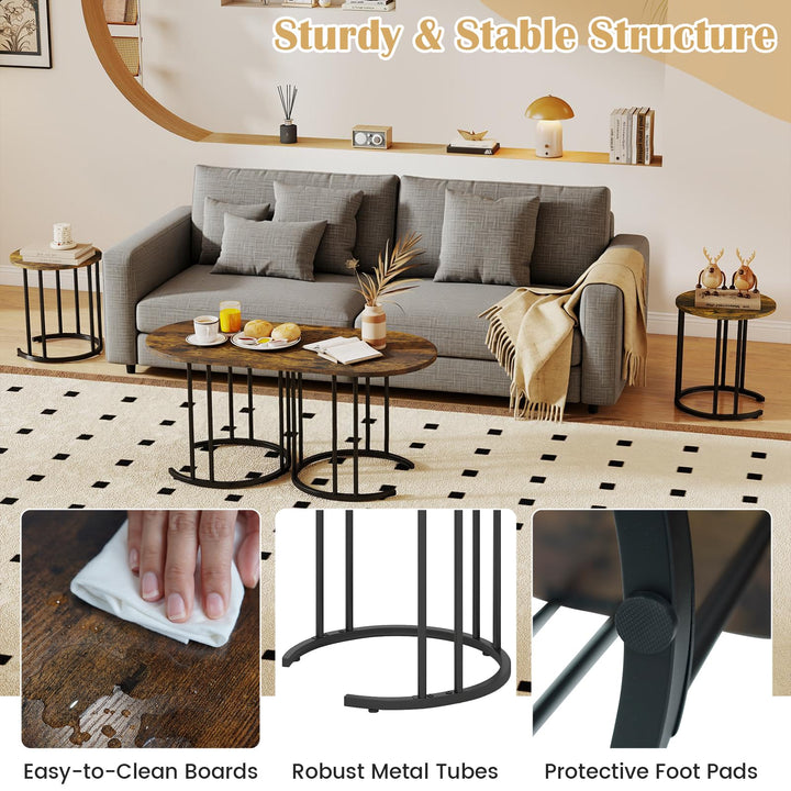 Giantex Nesting Coffee Table Set of 3