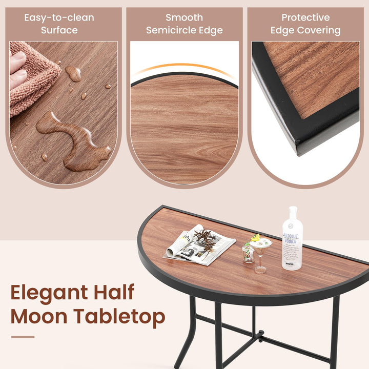 Giantex Half Round Folding Table for Banquet Event Patio Garden Entryway