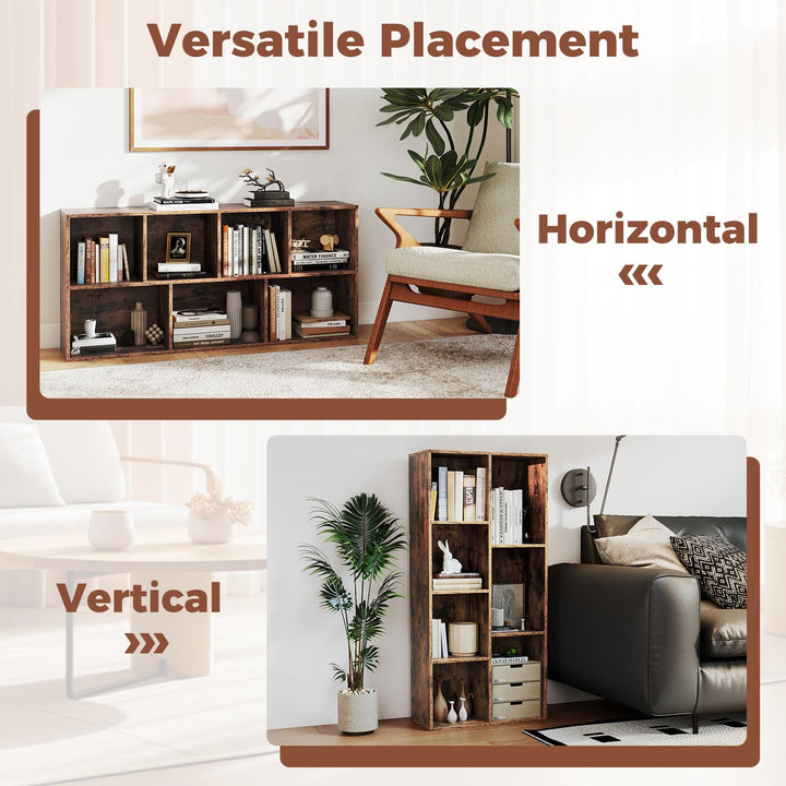 Giantex Floor Standing Open Bookshelf w/Storage Shelves