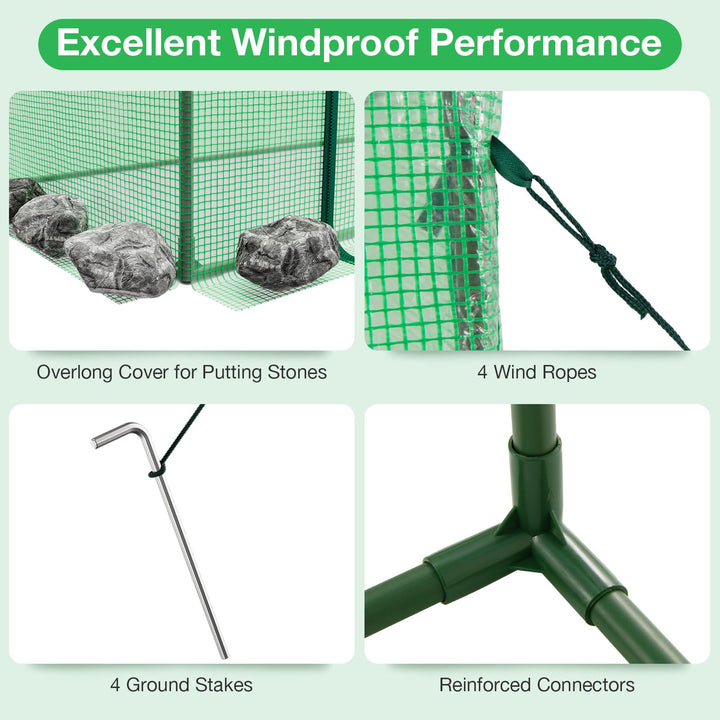 Giantex Outdoor Portable Mini Greenhouse w/ PE Cover &amp; 4 Ground Stakes &amp; Ropes