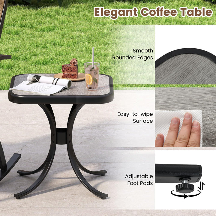 Giantex 3 Piece Rocking Bistro Set with 2 Rocking Chairs &amp; Coffee Table