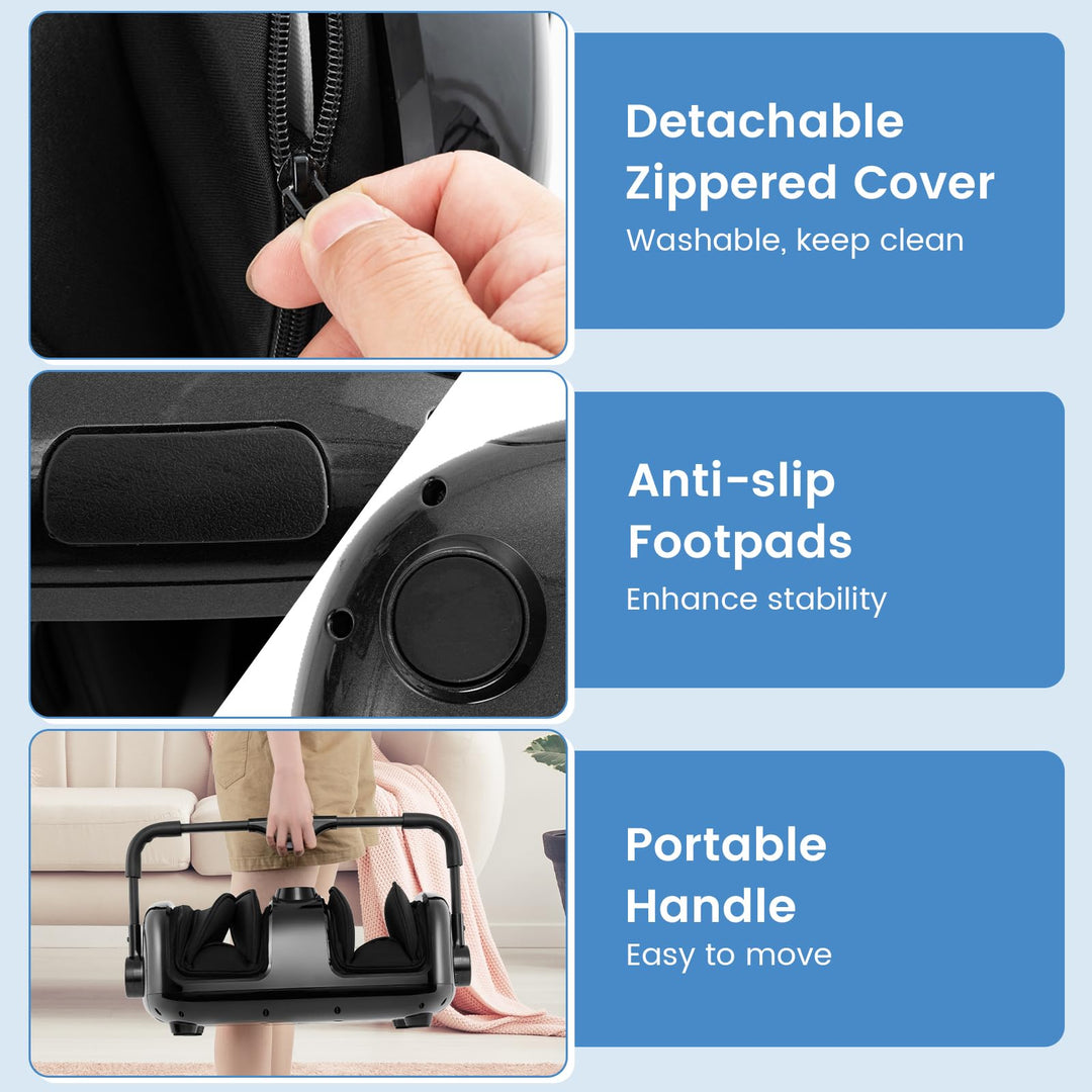 Giantex Portable Electric Foot Massager with Heat Therapy, Multi-Level Intensity Foot Massage
