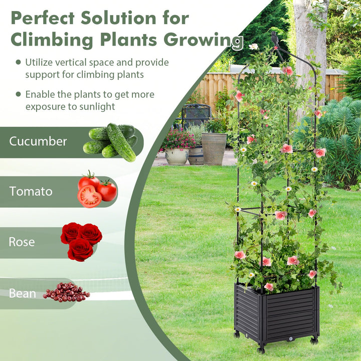 Giantex Raised Garden Bed with Tomato Cages, Obelisk &amp; Bird Top