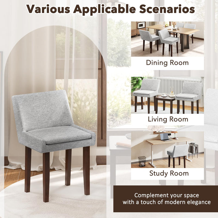 Giantex Linen Upholstered Accent Chairs w/Mid Back &amp; Cushioned Seat