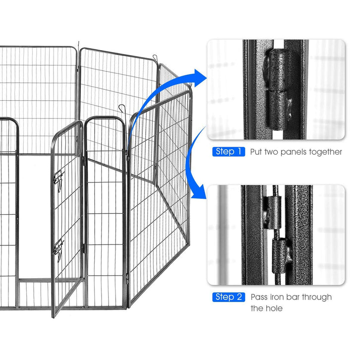 Giantex 8-Panel Folding Puppy Playpen, Portable Dog Fence W/ Safety Gate for Yard
