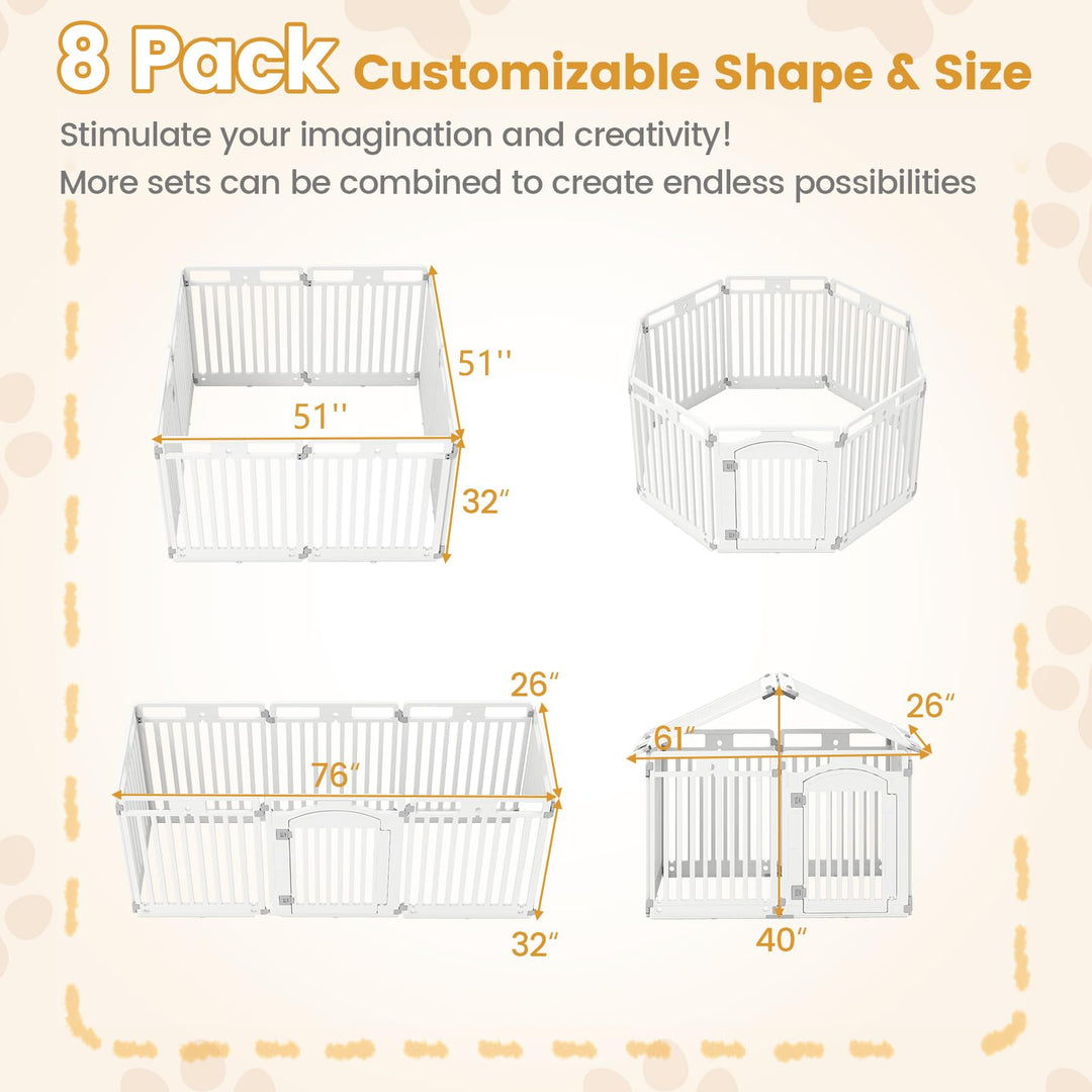 Giantex 8/16 Panel Dog Playpen 32&
