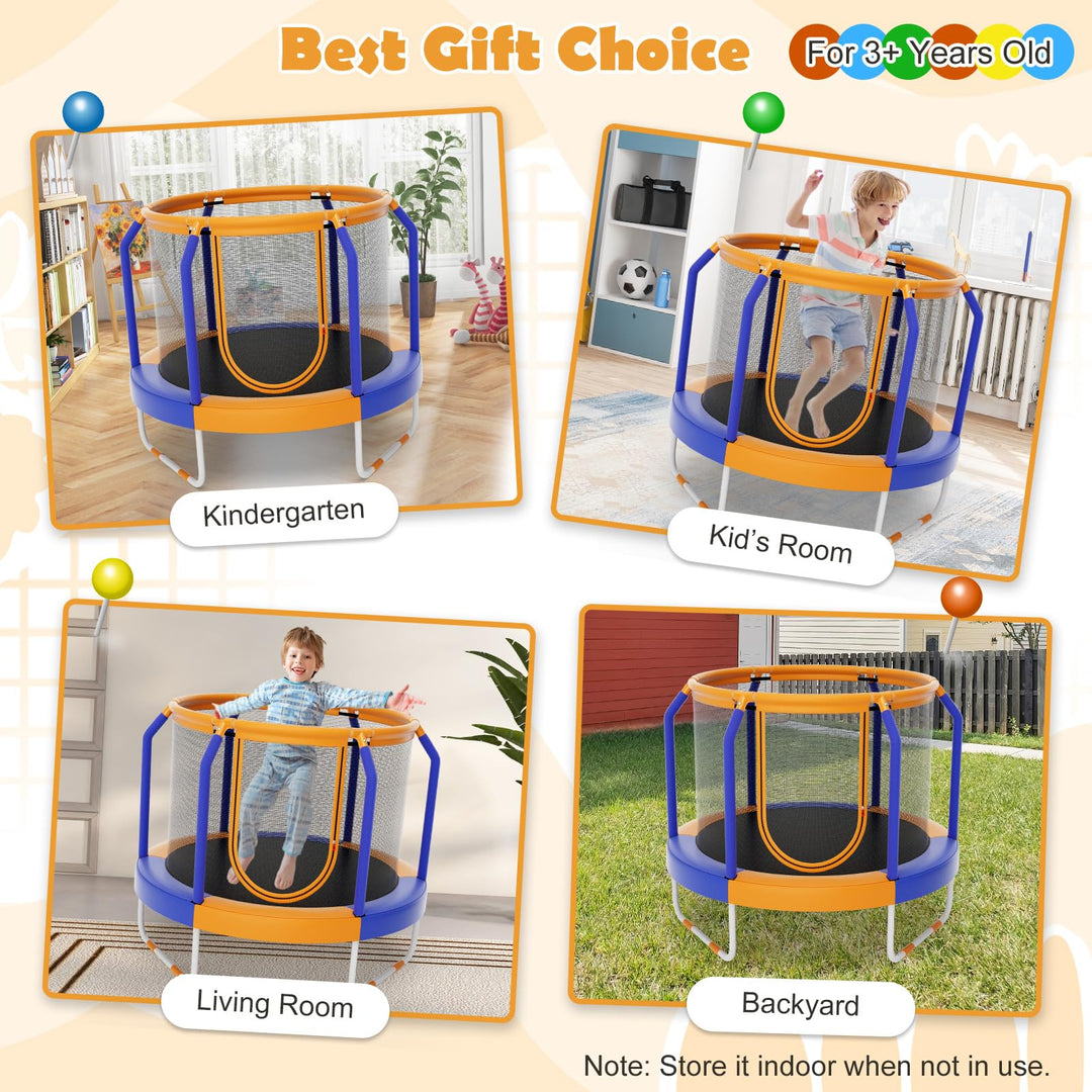 Giantex 48" Trampoline for Kids, Toddler Trampoline with Safety Enclosure Net, Max Load 265 Lbs