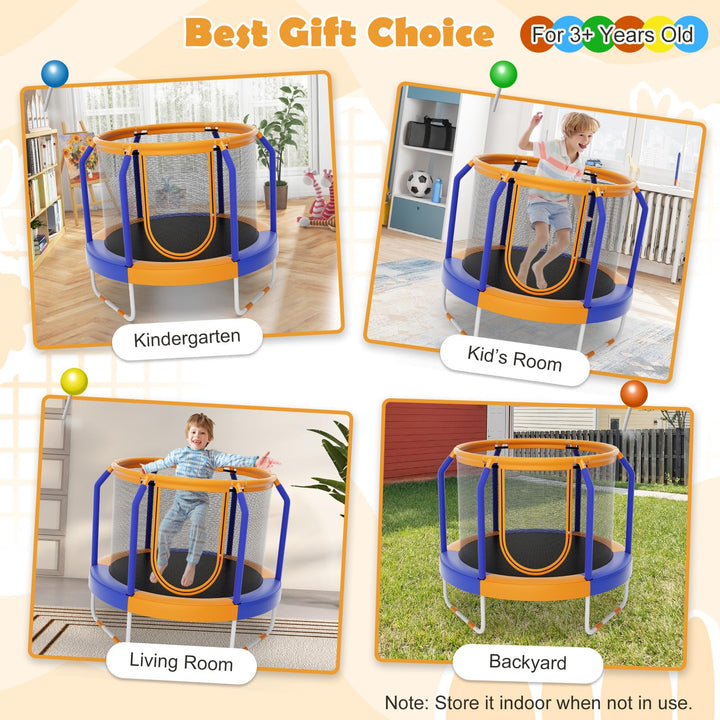 Giantex 48" Trampoline for Kids, Toddler Trampoline with Safety Enclosure Net, Max Load 265 Lbs