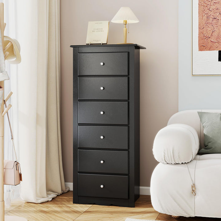 Giantex 6-Drawer Dresser, Tall Chest of Drawers for Bedroom