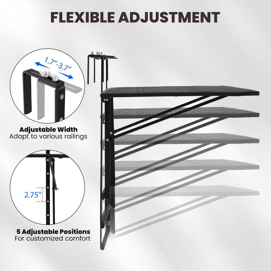 Giantex 31.5" Large Metal Folding Bar Table with 5-Position Adjustable Height