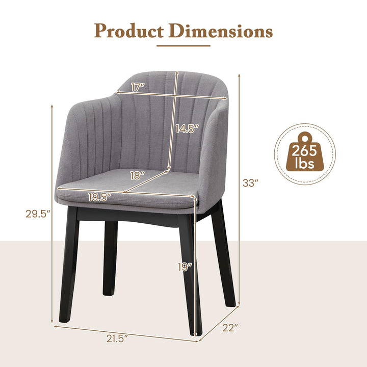 Giantex Modern Dining Chairs, Upholstered Velvet Accent Chairs w/Curved Backrests &amp; Rubber Wood Legs