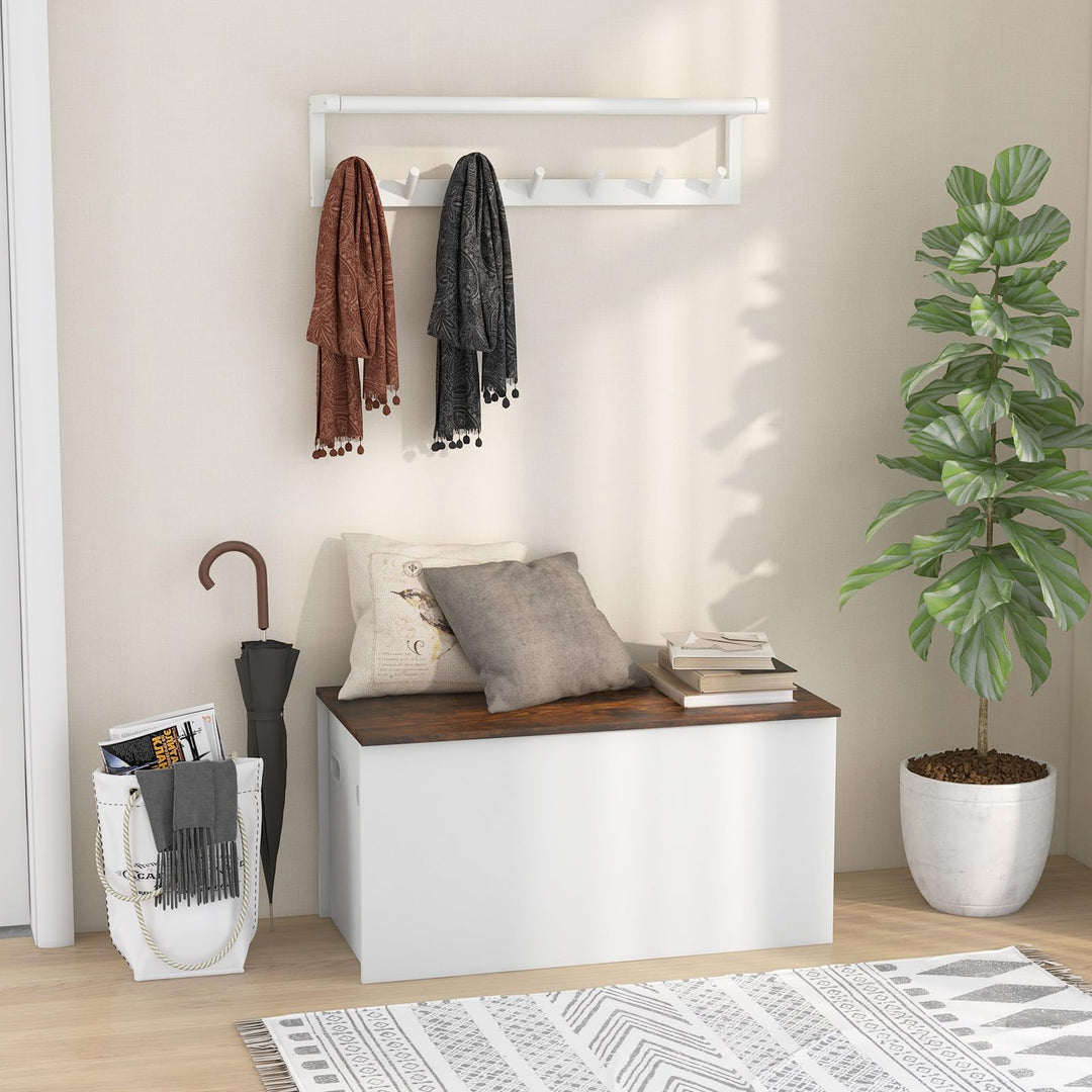 Giantex Flip-top Storage Chest, Lift Top Storage Bench w/Pneumatic Rod &amp; Safety Hinges