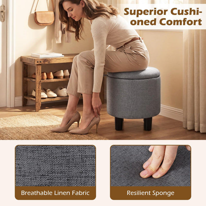 Giantex Round Ottoman with Storage