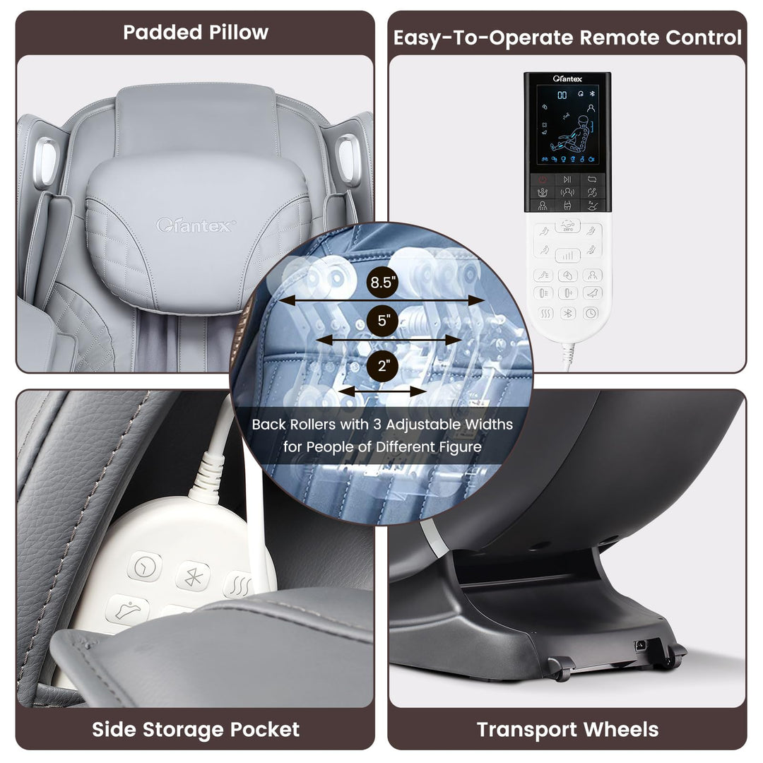 Giantex Comfort Full Body Massage Chair with SL Track Airbags Heating-Gray