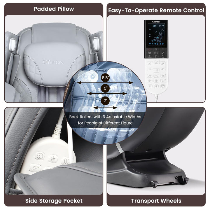 Giantex Comfort Full Body Massage Chair with SL Track Airbags Heating-Gray