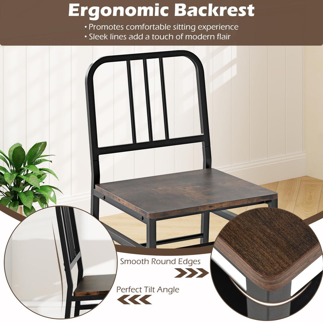 Giantex 3-Piece Dining Table Set | Rectangular Kitchen Table with Storage Rack and 2 Dining Chairs