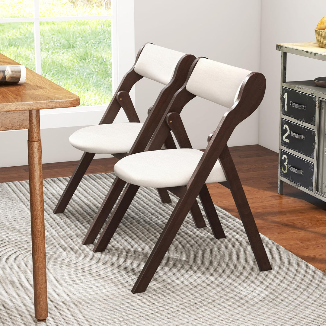 Giantex Folding Dining Chairs, Upholstered Kitchen Chairs w/Comfy Padded Backrest &amp; Seat