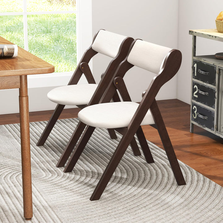 Giantex Folding Dining Chairs, Upholstered Kitchen Chairs w/Comfy Padded Backrest &amp; Seat