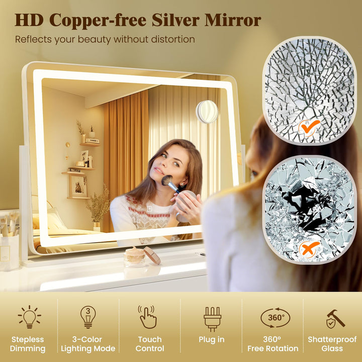 CHARMAID Vanity Mirror with Lights - 32&
