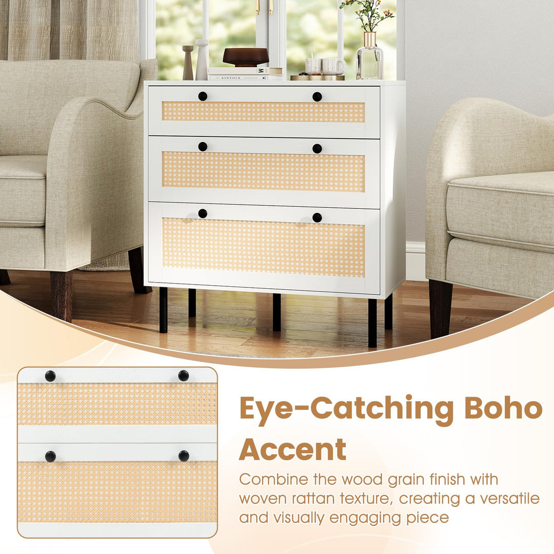 Giantex 3 Drawer Dresser for Bedroom - Closet Chest Organizer with Anti-toppling Device