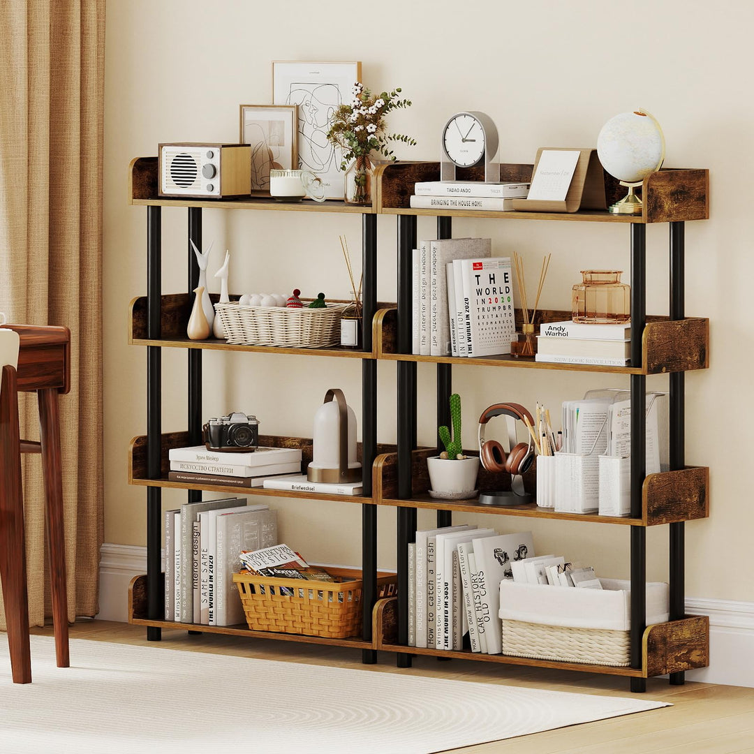 Giantex 4-Tier Freestanding Bookcase with Anti-Tipping Kit | 4 Shelf Bookcase for Living Room Bedroom Study
