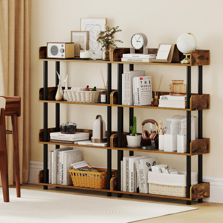Giantex 4-Tier Freestanding Bookcase with Anti-Tipping Kit | 4 Shelf Bookcase for Living Room Bedroom Study