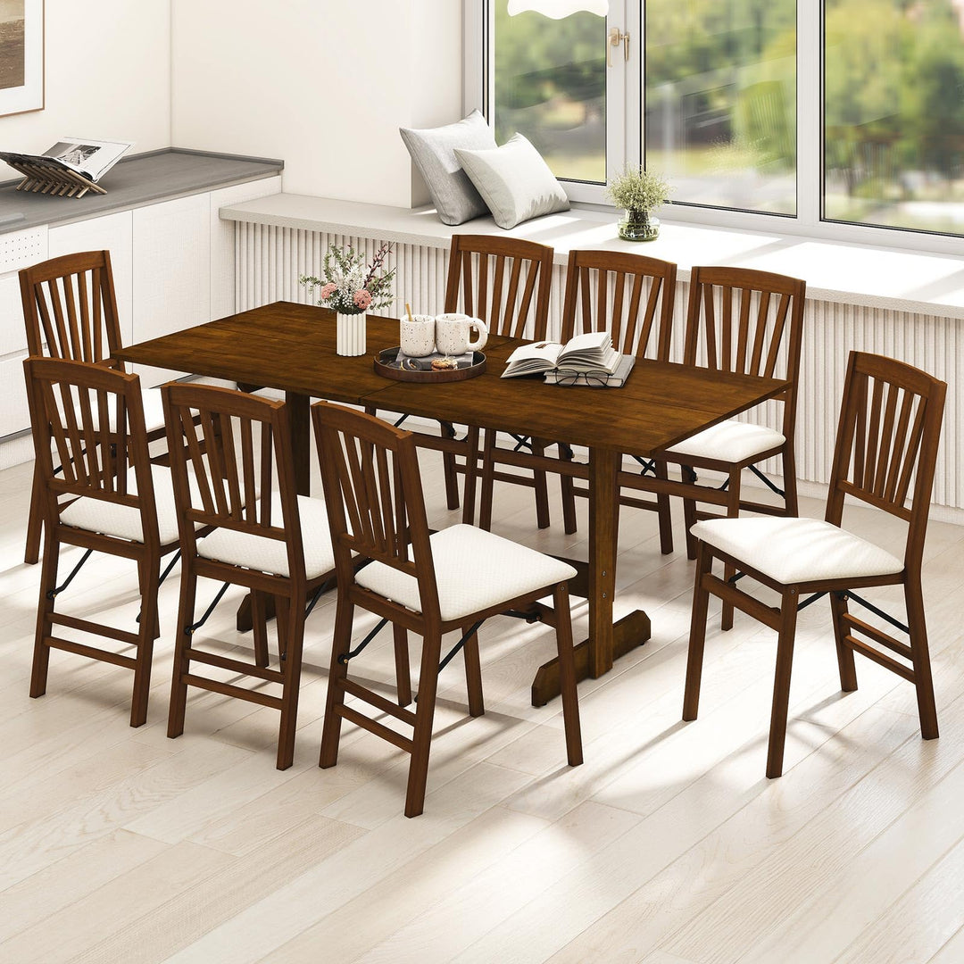 Giantex 71" Dining Table with H-shaped Rubber Wood Leg and Wood Grain Tabletop