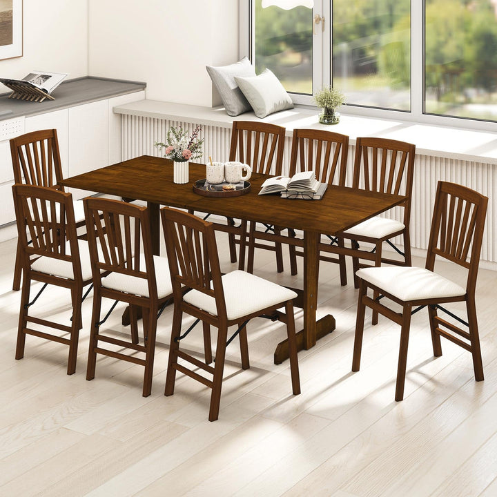 Giantex 71" Dining Table with H-shaped Rubber Wood Leg and Wood Grain Tabletop