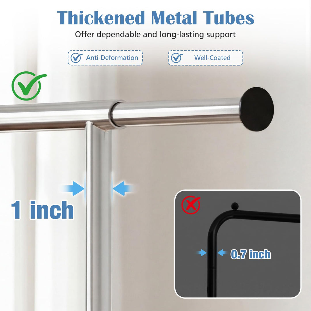 Giantex Extendable Heavy-Duty Rolling Clothing Rack for Hanging Clothes