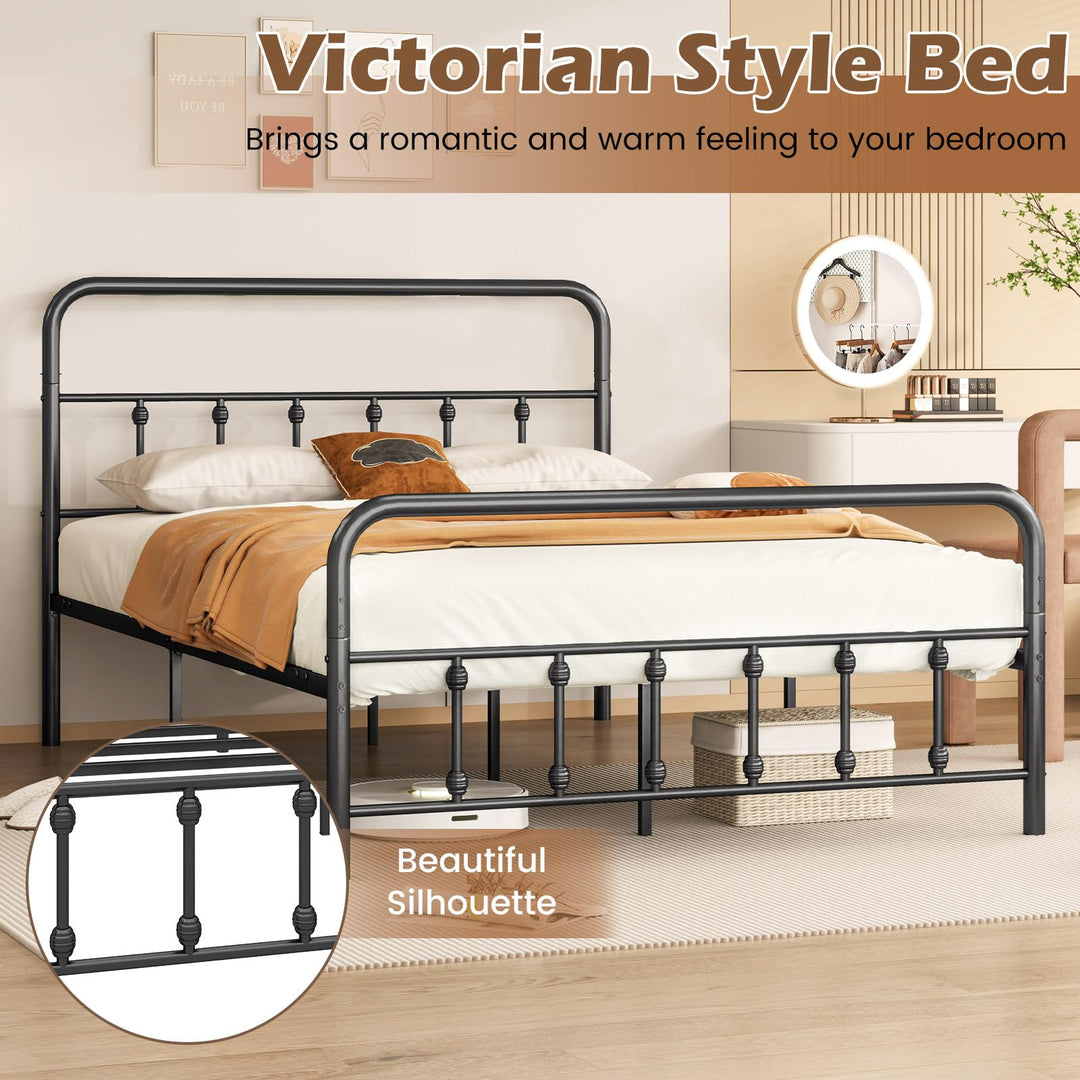Giantex King/Queen/Full Size Metal Platform Bed Frame, Victorian Style Platform Bed with Headboard &amp; Footboard