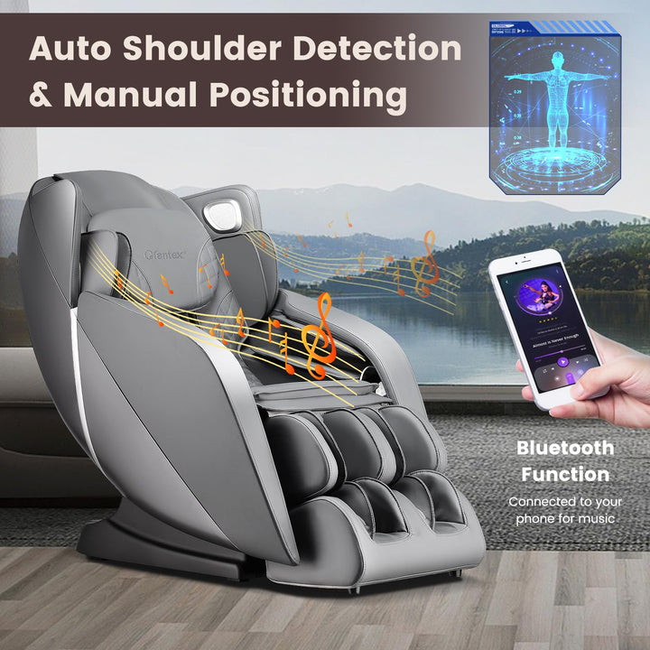 Giantex Comfort Full Body Massage Chair with SL Track Airbags Heating-Gray