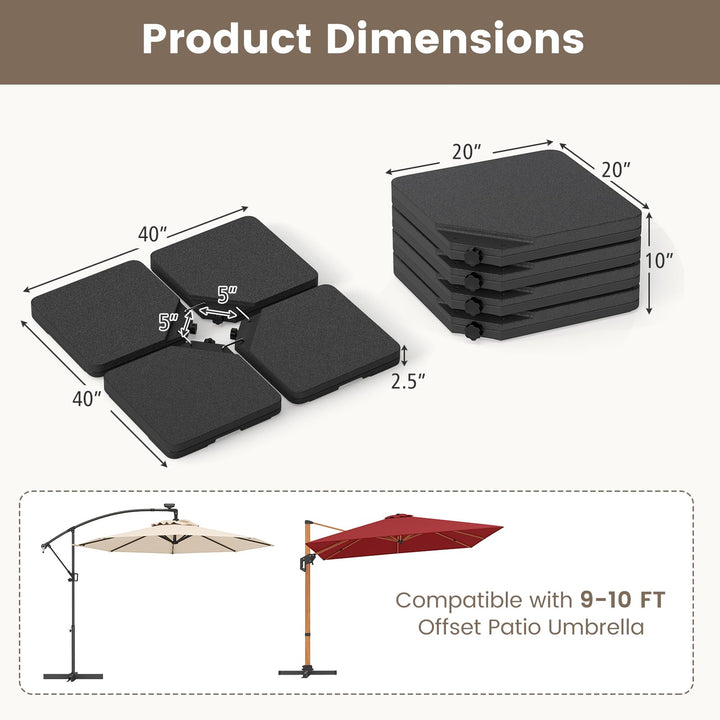 Giantex 225 lbs Fillable Patio Offset Umbrella Base