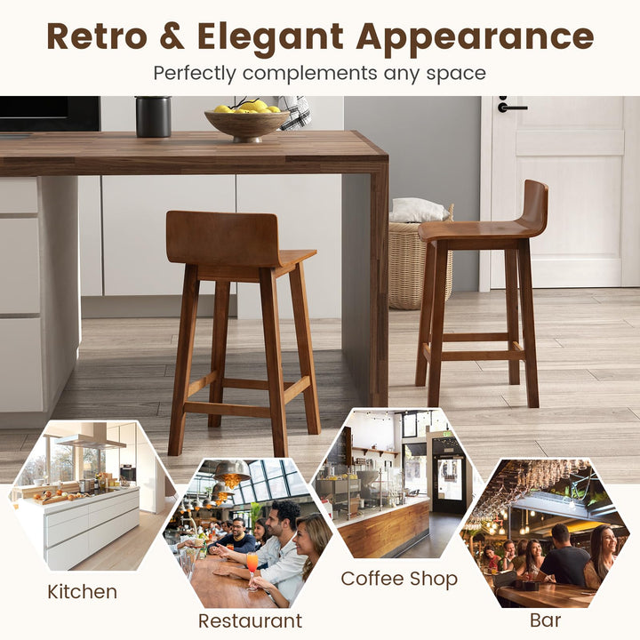 Giantex 2 or 4 Bar Stools Set with Low Back &amp; Footrest