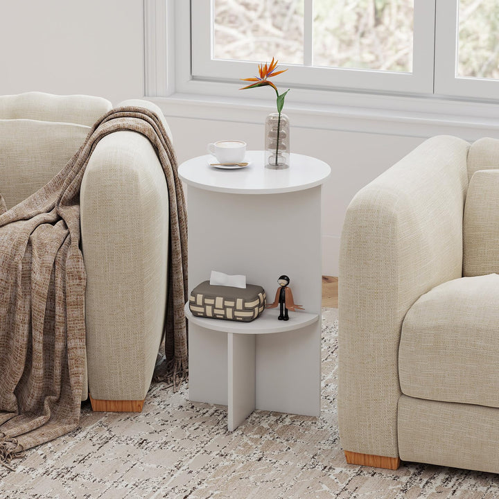 Giantex 2-Tier Round Side Tables with Storage Shelf (1/2)