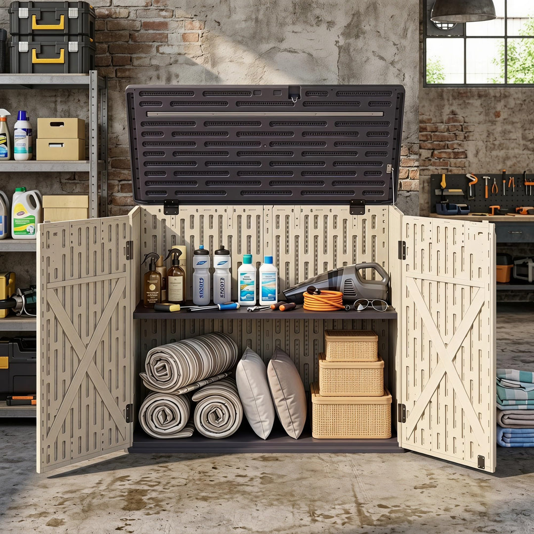Giantex 20 Cu.Ft Outdoor Storage Cabinet with Adjustable Shelf