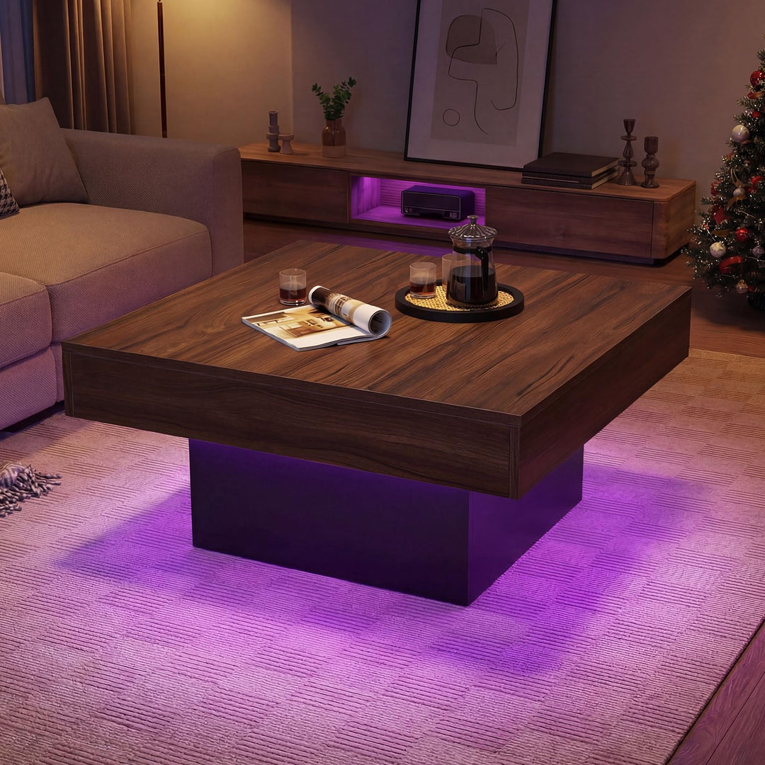 Giantex LED Coffee Table with Remote for Living Room
