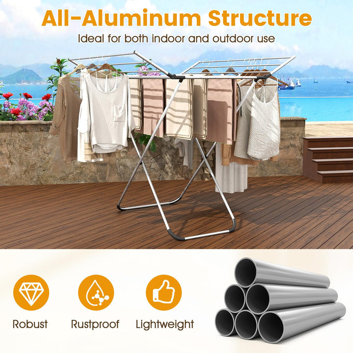 Giantex Folding Clothes Drying Rack Freestanding Aluminum Laundry Drying Rack
