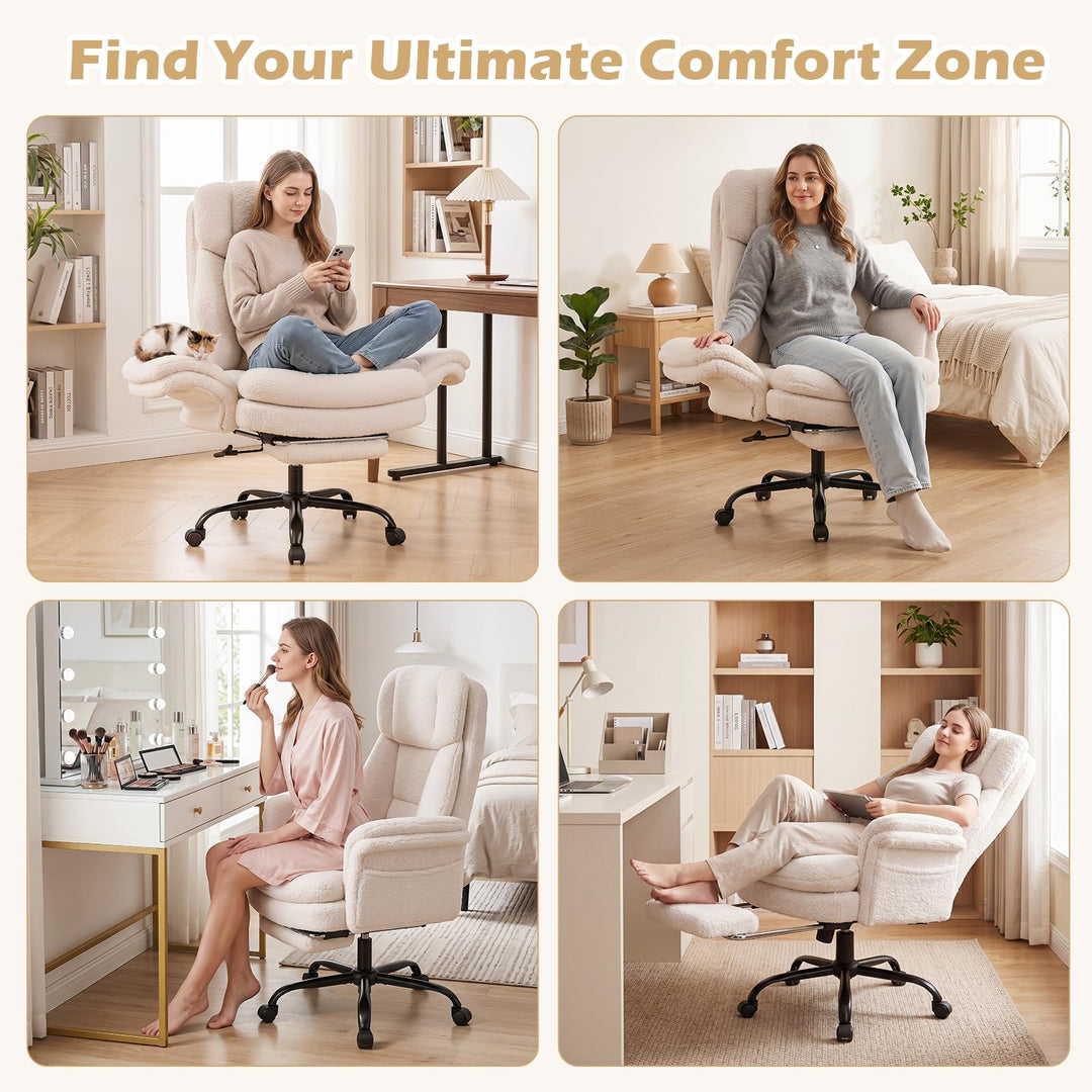 Giantex Criss Cross Legged Reclining Desk Chair with 5-Level Adjustable Armrests